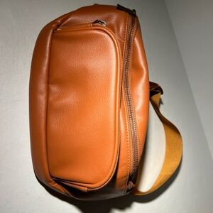 Kibou Vegan Leather Diaper Waist Bag Fanny Pack Brown Bag Only No Pad